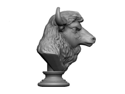 Bison head bust 3Dプリントモデル
