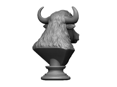 Bison head bust 3D Print Model