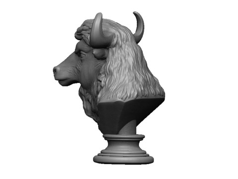 Bison head bust 3Dプリントモデル