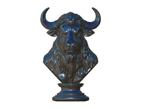 Bison head bust 3Dプリントモデル