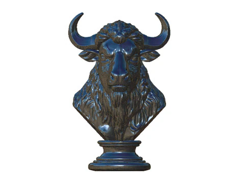 Bison head bust 3D Print Model