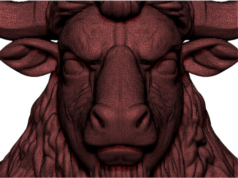 Bison head bust 3Dプリントモデル