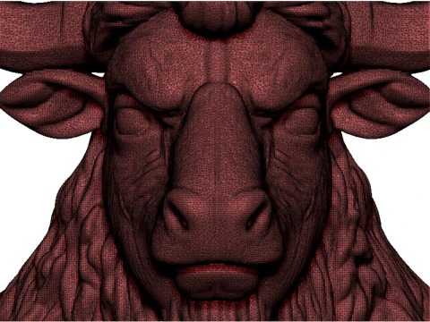 Bison head bust 3D Print Model
