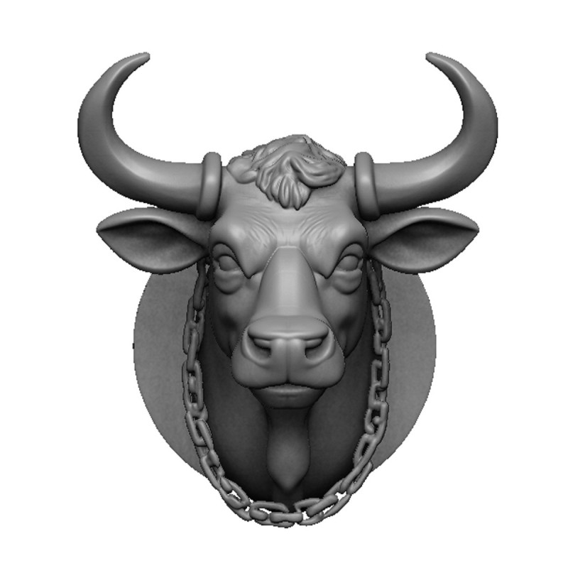 Buffalo head 2 Model Cetak 3D .c4d .max .obj .3ds .fbx .stl .blend 
