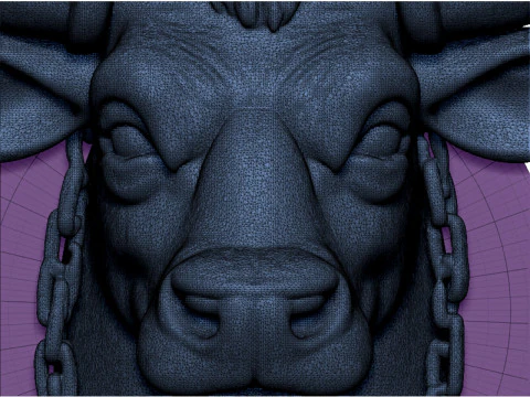 Buffalo head 2 3D Print Model