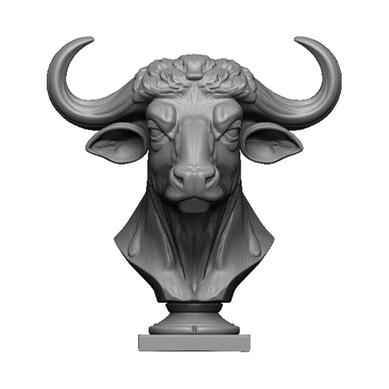 Buffalo head bust Modelo de impresión 3D .c4d .max .obj .3ds .fbx .stl .blend 
