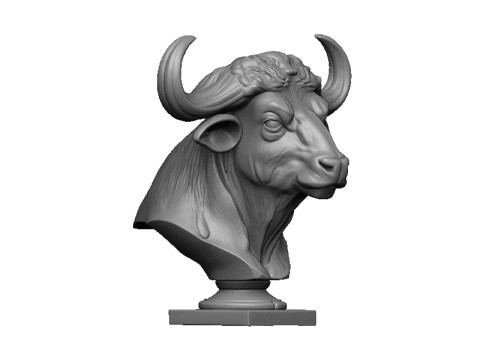 Buffalo head bust Modelo de impresión 3D