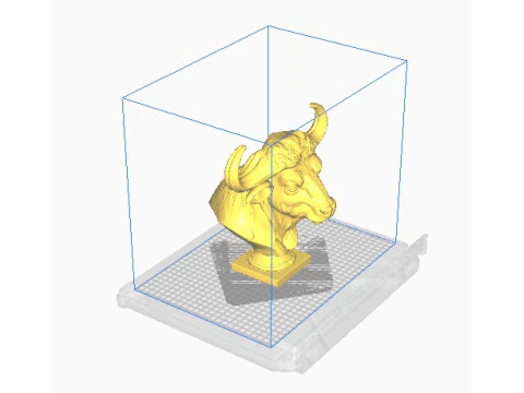 Buffalo head bust 3D Print Model