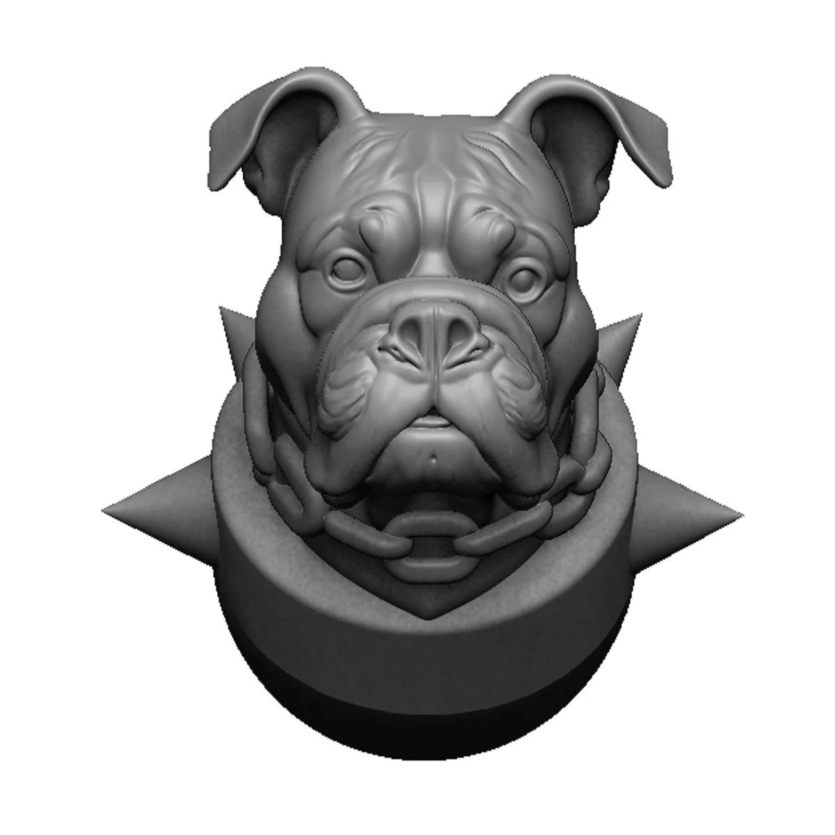 Bulldog head 3D Print Model .c4d .max .obj .3ds .fbx .stl .blend 
