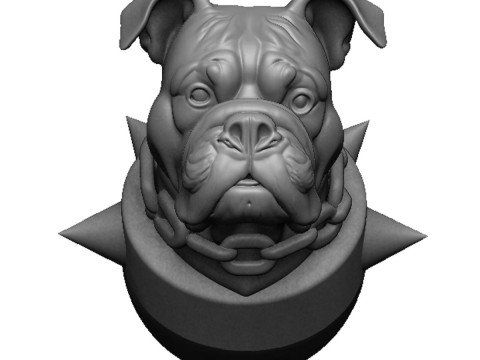 Bulldog head 3D 프린트 모델