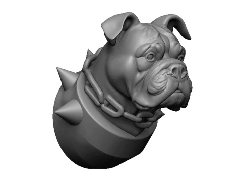Bulldog head 3D Print Model
