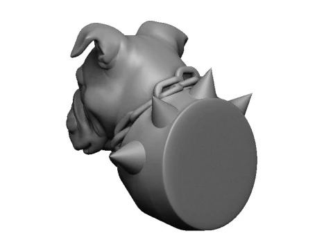 Bulldog head 3D Print Model