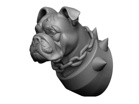 Bulldog head 3D Print Model