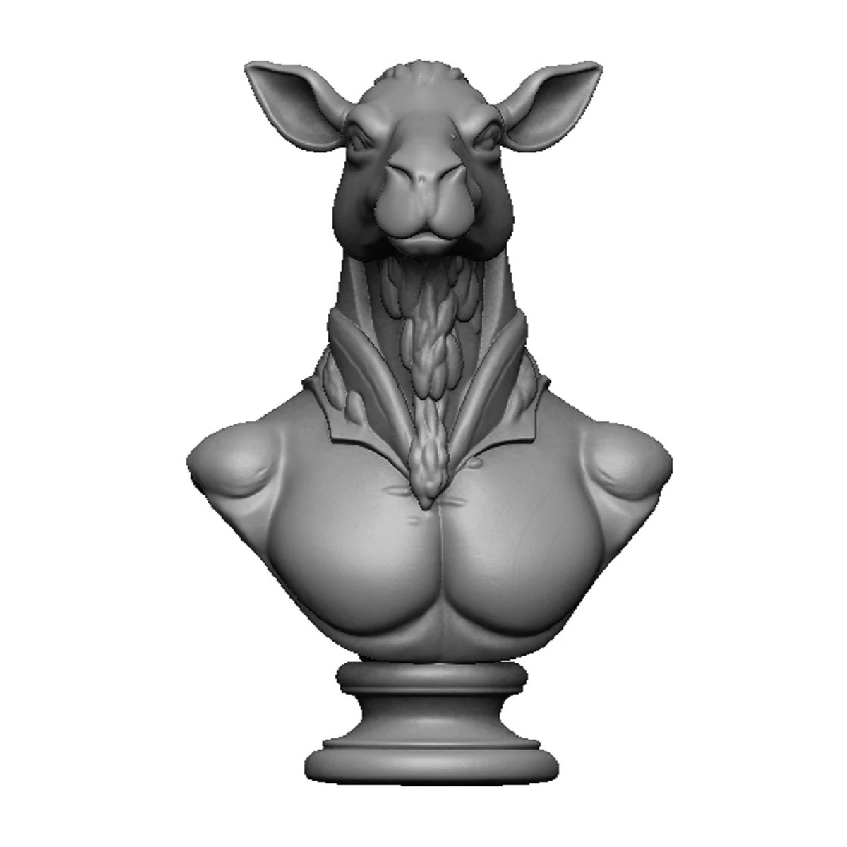 Camel head bust 3D Print Model .c4d .max .obj .3ds .fbx .stl .blend 