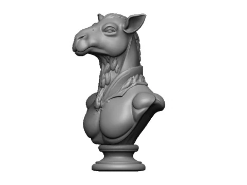 Camel head bust 3D Print Model