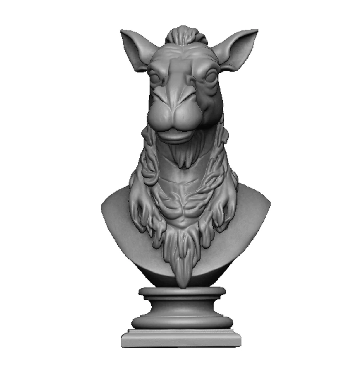 Camel head bust 2 3D Print Model .c4d .max .obj .3ds .fbx .stl .blend 