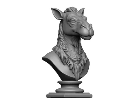 Camel head bust 2 3D Print Model