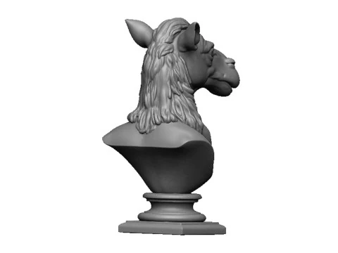 Camel head bust 2 3D Print Model