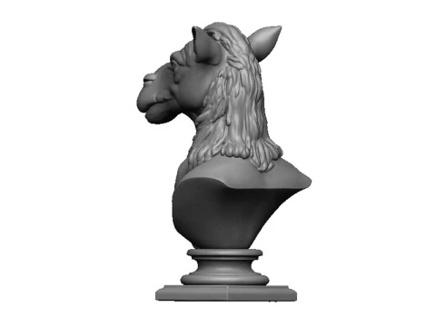 Camel head bust 2 3D Print Model