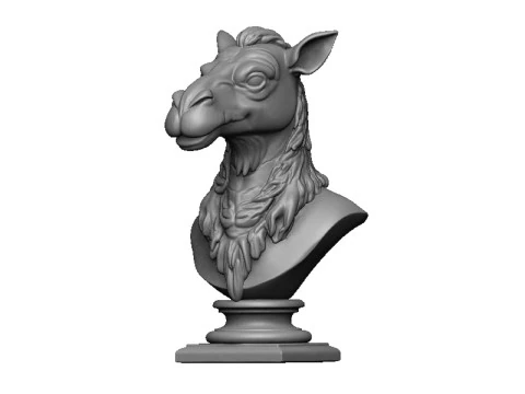 Camel head bust 2 3D Print Model