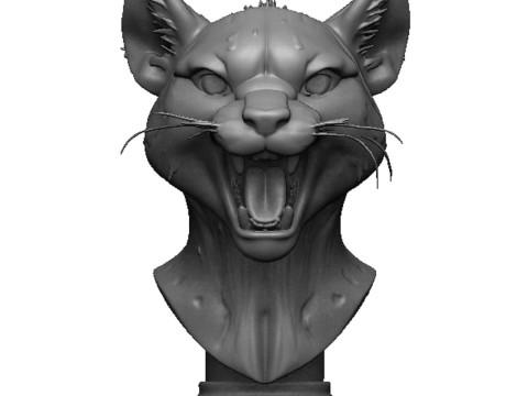 Cheetah head bust 3D 프린트 모델