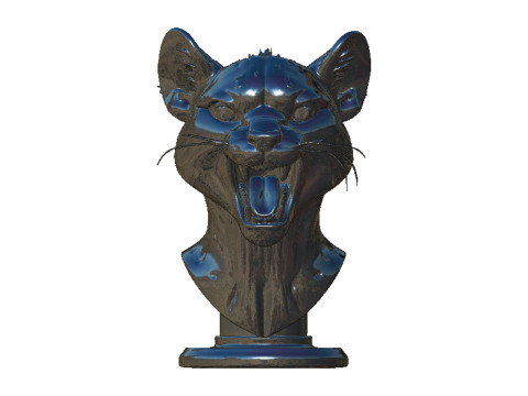 Cheetah head bust Model Cetak 3D