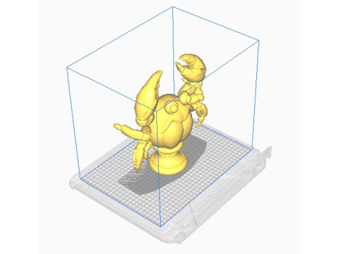 Crab bust 3Dプリントモデル