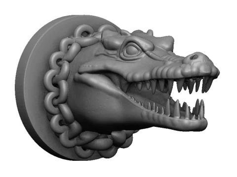 Crocodile head 3D Print Model
