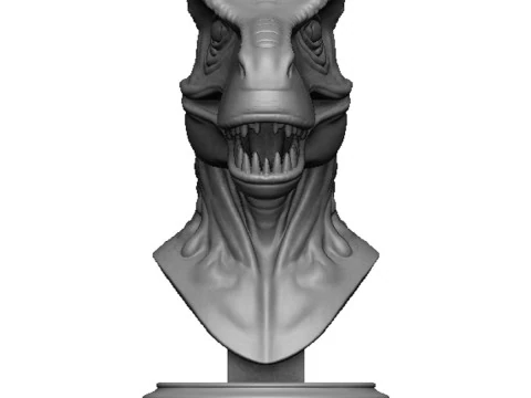 Busto de cabe&ccedil;a de dinossauro Modelo de Impressão 3D