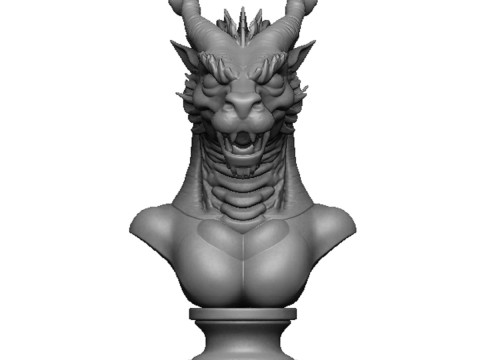 Dragon head bust Model do druku 3D