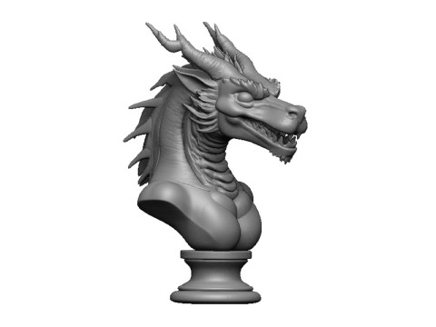 Dragon head bust Modello di stampa 3D