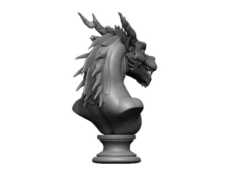 Dragon head bust 3D Print Model