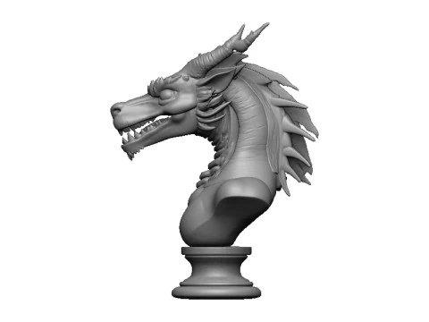 Dragon head bust 3D Print Model
