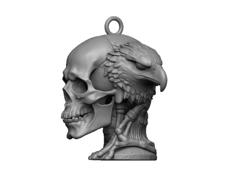 Eagle and skull pendant 3D Print Model