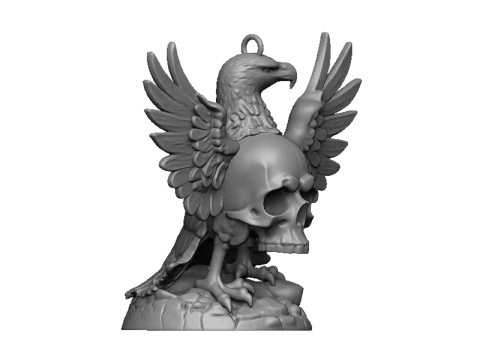 Eagle and skull pendant 2 Modèles 3D en vedette