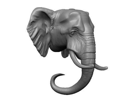 Elephant head 3D 打印模型