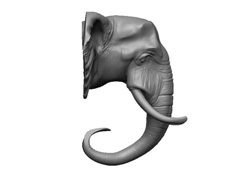Elephant head 3D 打印模型