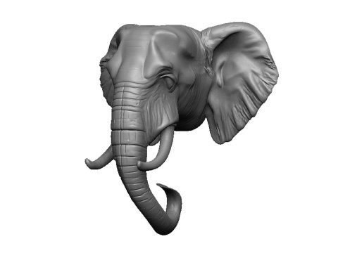 Elephant head 3D 打印模型