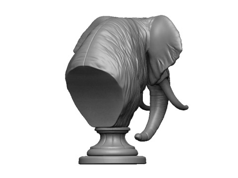 Elephant head bust 3D 打印模型