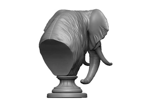 Elephant head bust 3D Print Model