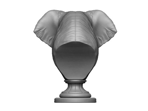 Elephant head bust 3D Print Model