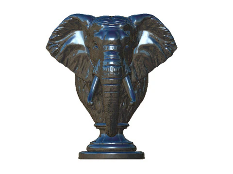 Elephant head bust 3D Print Model