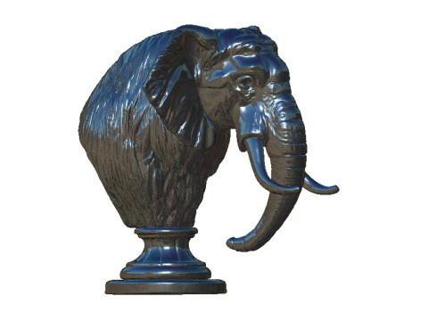 Elephant head bust 3D Print Model