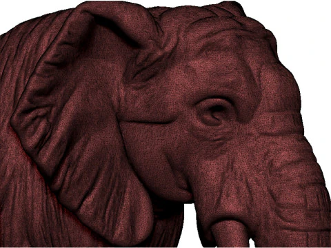 Elephant head bust 3D Print Model