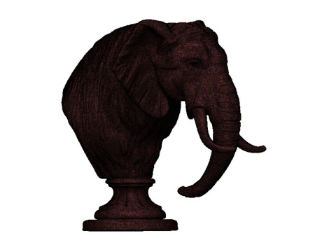 Elephant head bust 3D Print Model