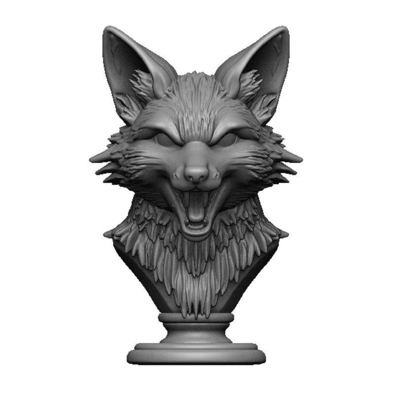 Fox head bust 3D 打印模型 .c4d .max .obj .3ds .fbx .stl .blend 