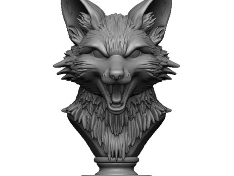 Fox head bust Modello di stampa 3D