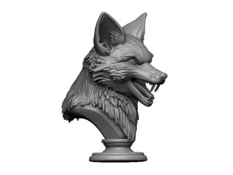 Fox head bust 3D 打印模型