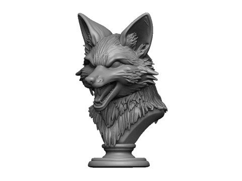 Fox head bust 3D 打印模型