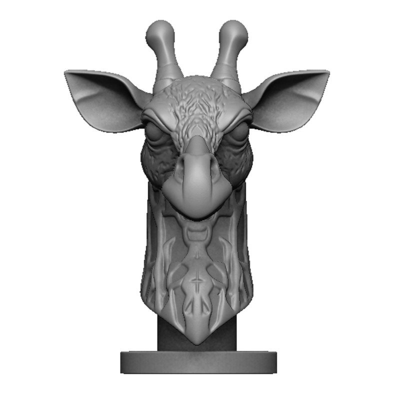Giraffe head 3D Print Model .c4d .max .obj .3ds .fbx .stl .blend